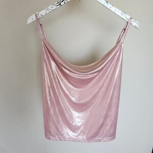 Forever 21 Silky Loose Sparkly Cowl Neck Top Y2K Size 3X